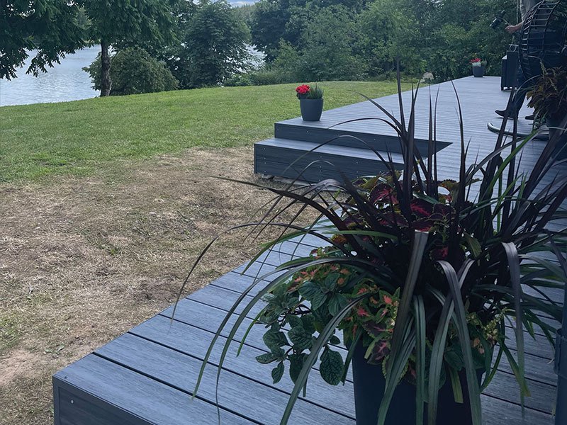 Plastic composite wood terrace. photo Vilma Janulytė