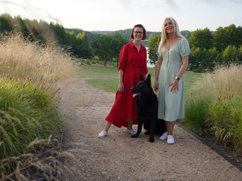 With landscape architect Vilma Vebeliūniene on the farm in Dzūkija