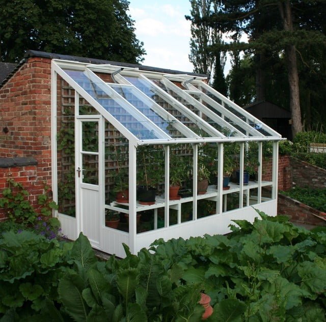 Greenhouse near the wall. Photo from www.houzz.com