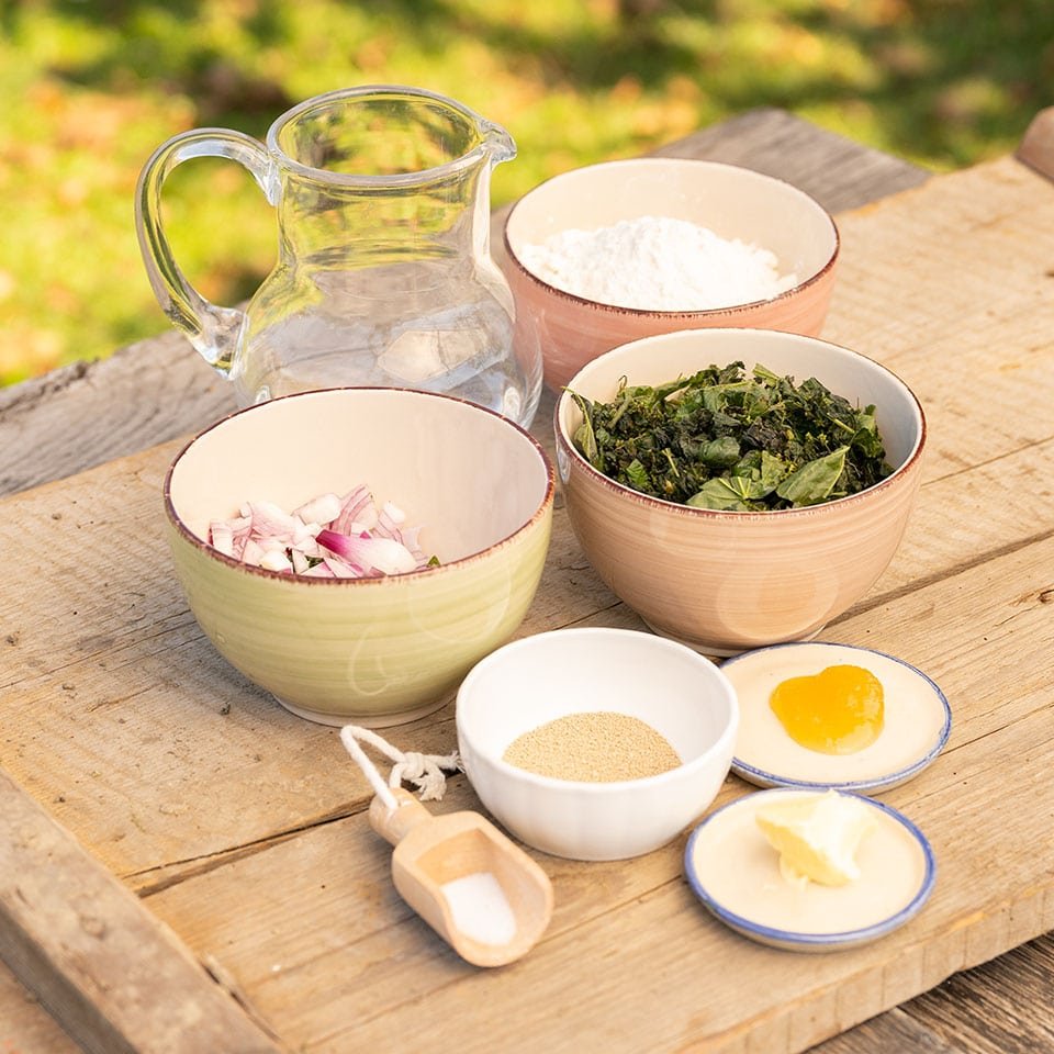 Ingredients for nettle bread