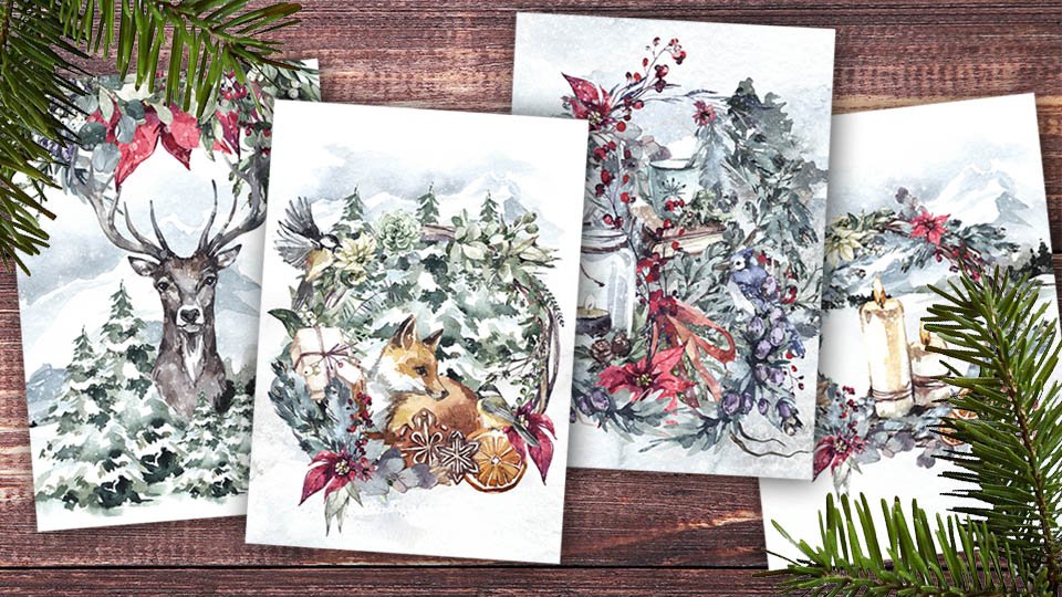 Set of Christmas cards
