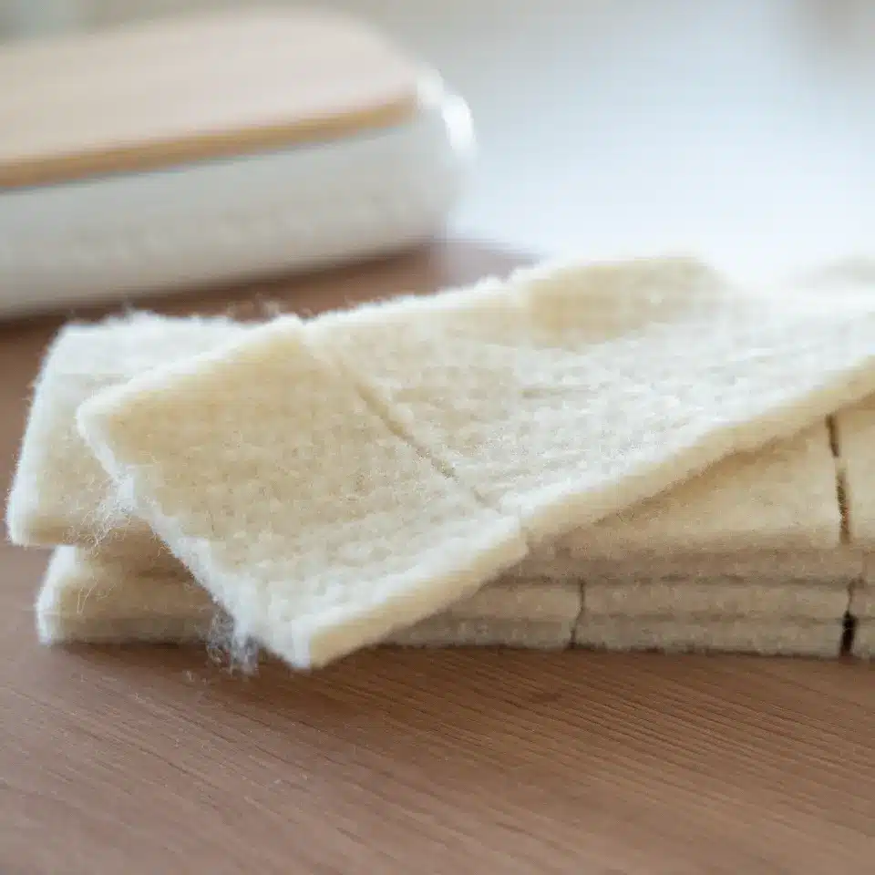 Natural fiber fleece obtained from sheep's wool