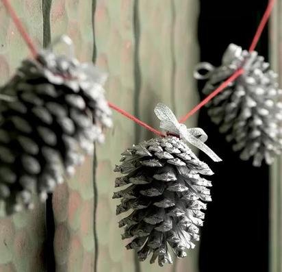 Christmas pine cones to hang