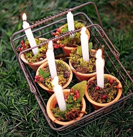 Vases with candles