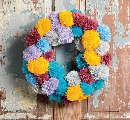 A colorful Christmas wreath
