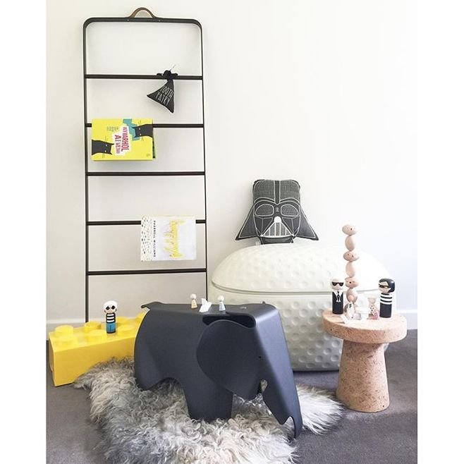     Black Eames Elephant by Vitra in the study room