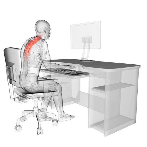 Wrong posture: sitting on a chair