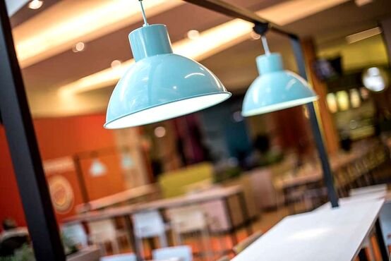 Blue decorative lamps Miramaia Shopping Center