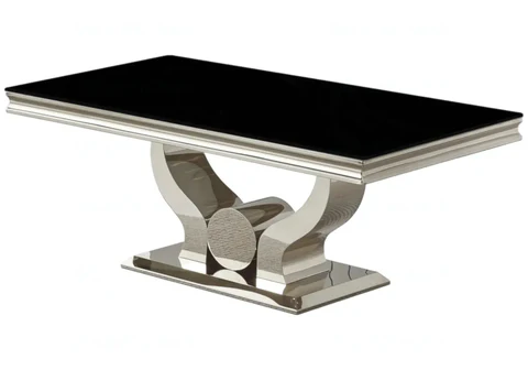 NEA New Design coffee table in silver white glass
