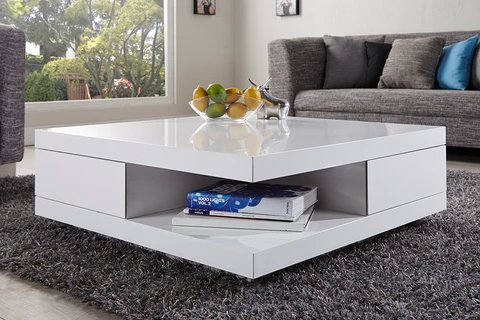 White wooden coffee table