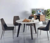 Dining table arrange chairs around it