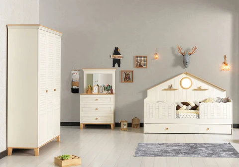 ATLAS beige Montessori bedroom, elegant and functional