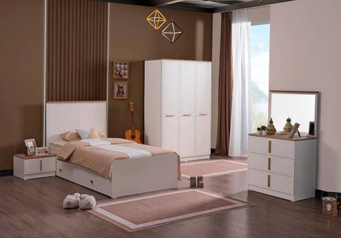 Modern boys bedroom set cream color OSCAR kelekci.com