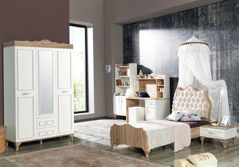 Stylish COUNTRY white modern boys' bed set