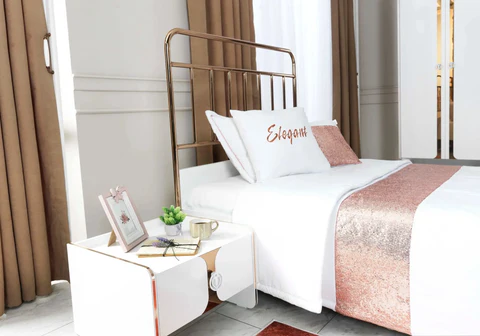 ELEGANT golden metal youth bed set kelekci.com