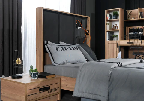 Complete set for modern bedroom DARK Oak kelekci.com