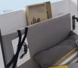 Practical bed for boys with integrated containers in a modern design