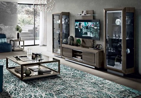 PURA lacquered birch TV cabinet set -  