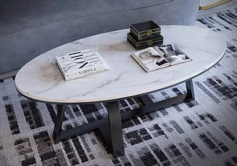 GRACY New Design Black White Marble Coffee Table