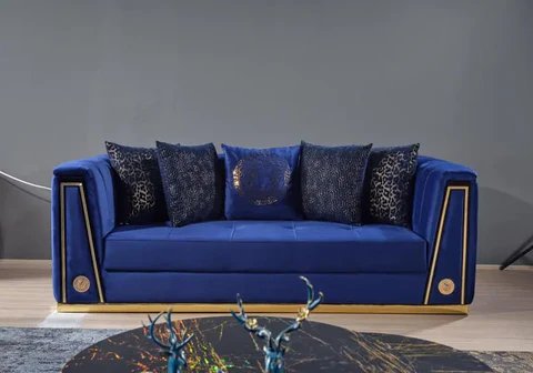 Versace sofa blue gold ELITE Slims Mobilya