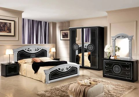 Versace bedroom black silver ROME Italian TL