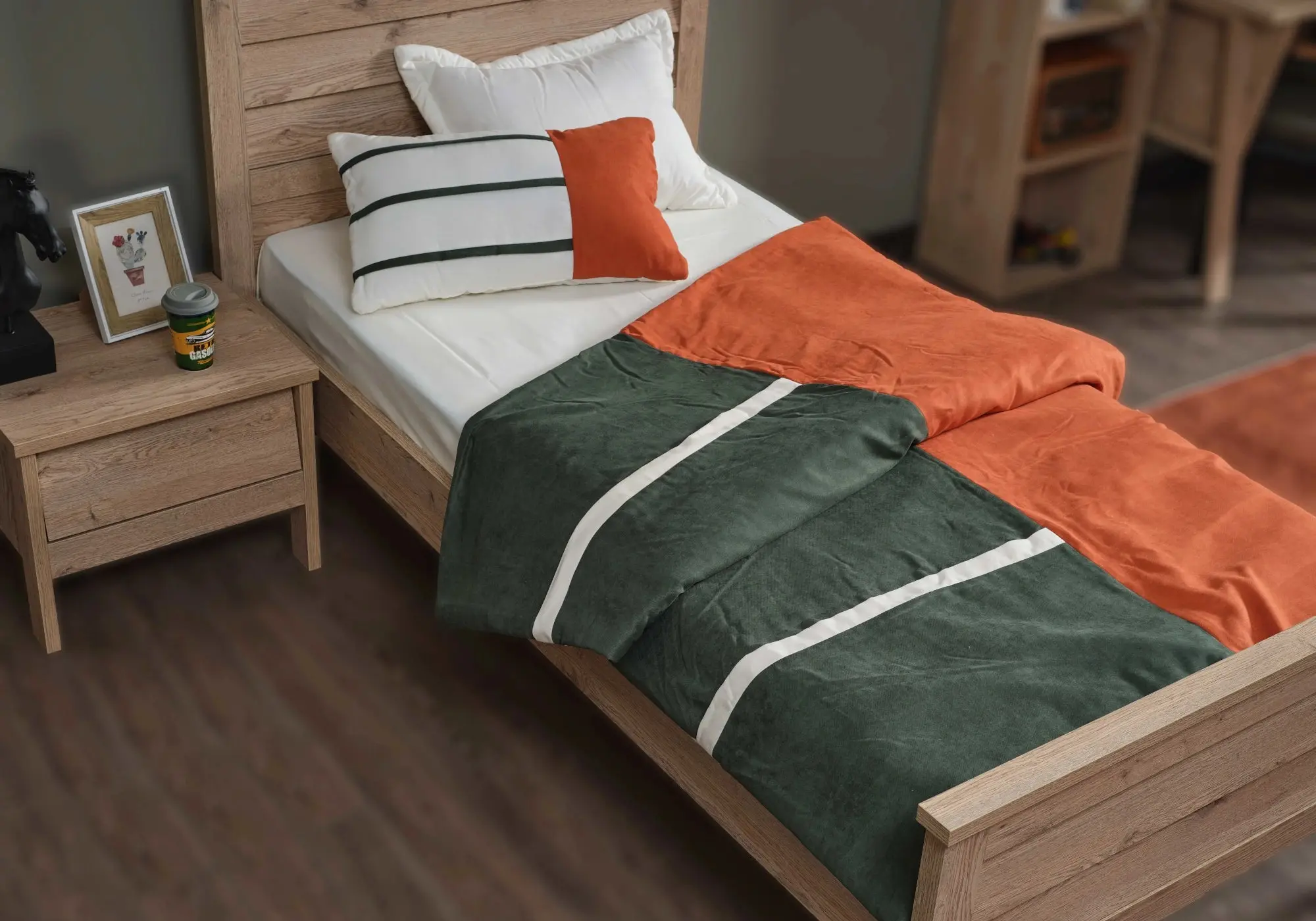Young and modern dove gray bed set PETRA kelekci.com
