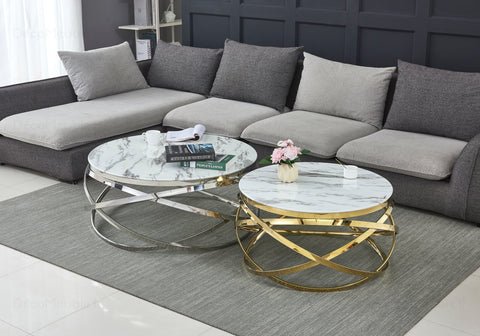 EVO designer coffee table in white marble