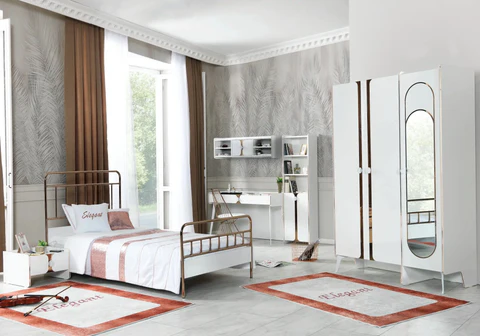 ELEGANT golden metal youth bed set kelekci.com