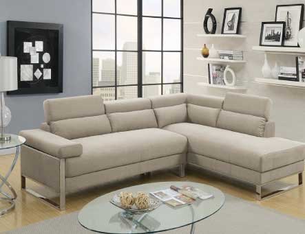 Beige velvet corner sofa