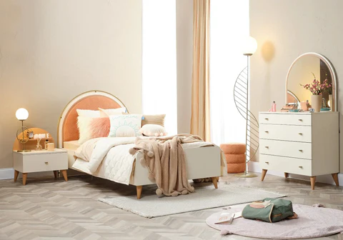 LORENA modern young orange bedroom with elegant design