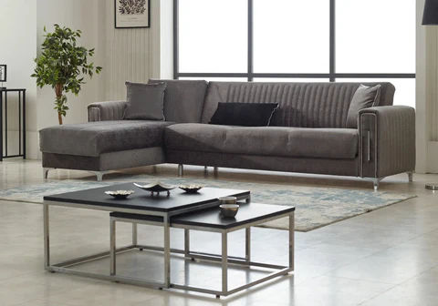 Mini gray corner sofa ASYA Slims Mobilya