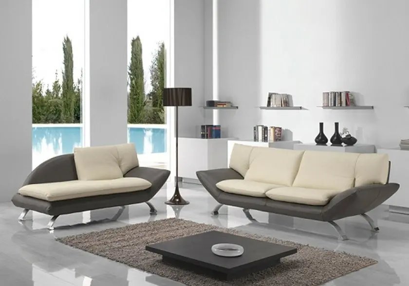BERENI two-tone design leather sofa Made in Italy