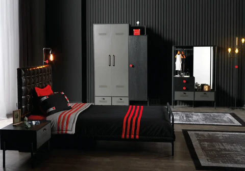 Complete black children's bedroom VALVE, modernity and comfort in an elegant bedroom.