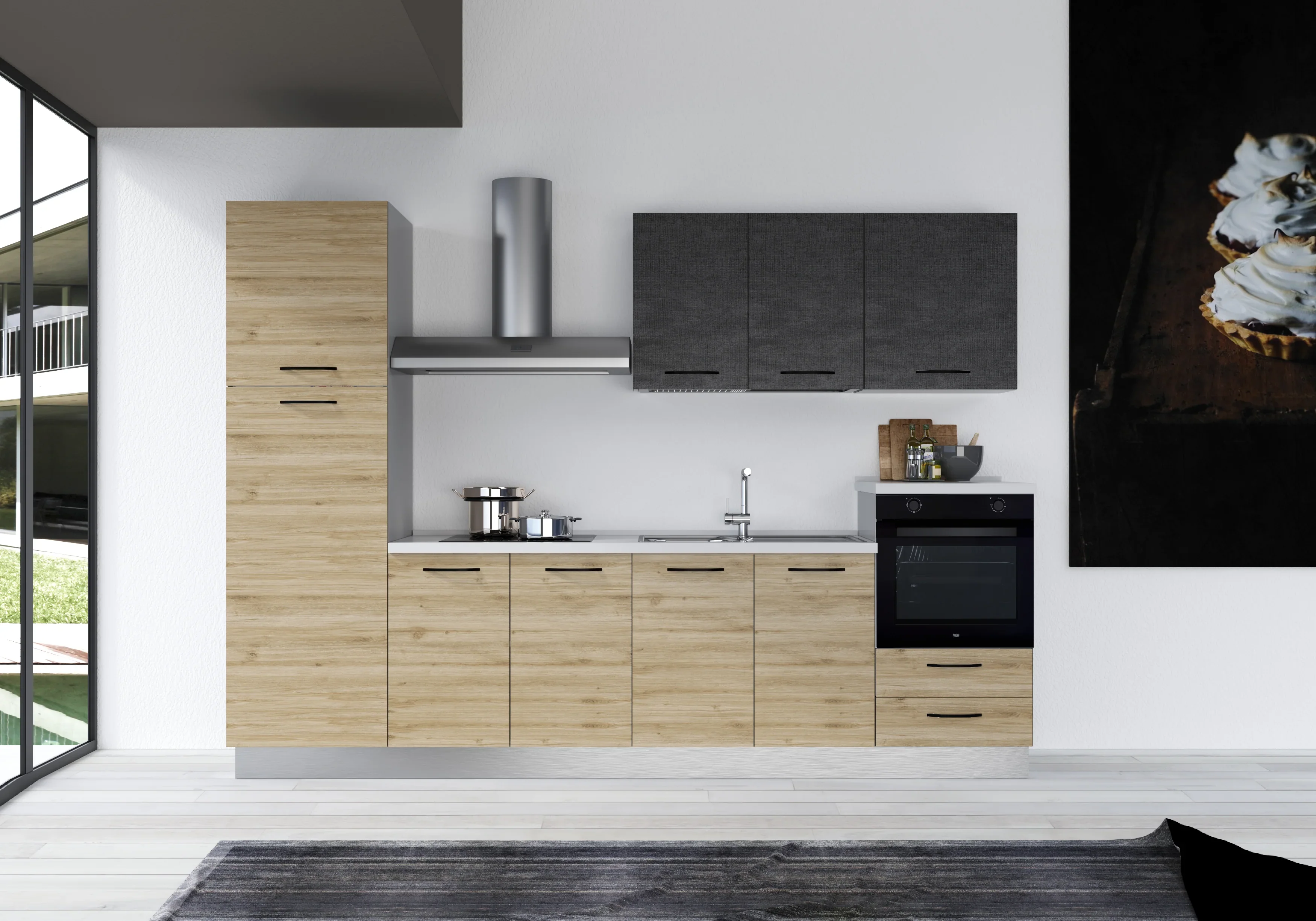 STAR 300 Titanium Oak Kitchen - Appliances Included