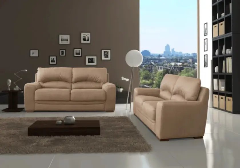 ALBA brown leather sofa Made in Italy