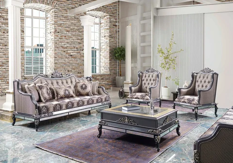 GIZA gray baroque sofa set kelekci.com