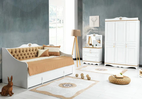 Complete modern bedroom set LUNA cappuccino, with an elegant design