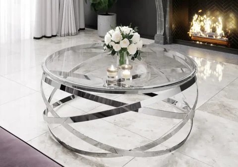 Round coffee table in EVO glass New Design
