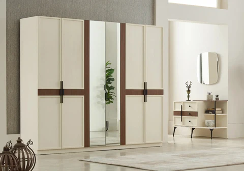 LOFT Slims Mobilya Cream Wooden Bedroom