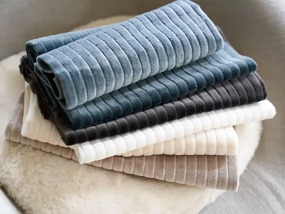 Velvet winter upholstery fabrics from the Designers Guild Marquise Graphite collection.